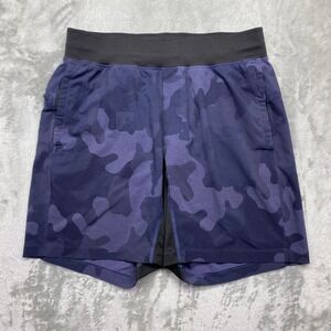 Lululemon Mens Shorts Camo Athletic Gym Training Running Black Liner Size M‎